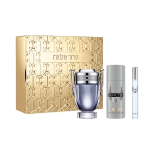 Paco Rabanne Invictus Apă de Toaletă Bărbați 100ml + Deodorant Spray 150ml + Travel Spray 10ml Set Cadou